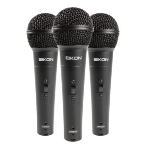 Set 3 Micrófonos Dinámicos EIKON DM800, Con Switch